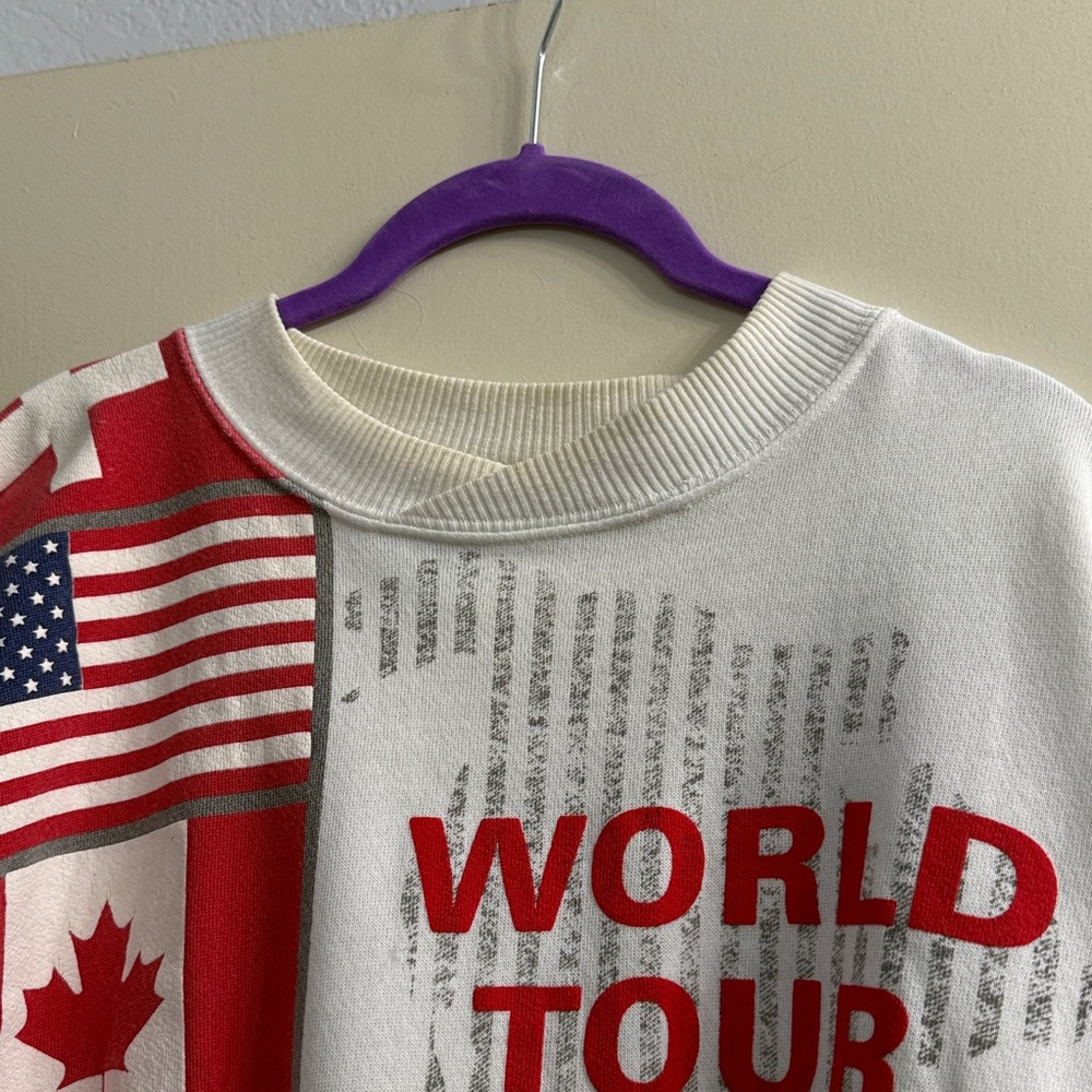 Global Flag Print Crewneck Sweater - White - Picture 3 of 6